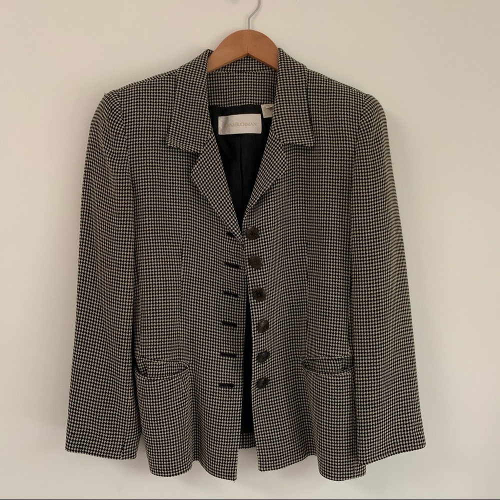 Vintage Dana Buchman Houndstooth Blazer - Picture 2 of 9